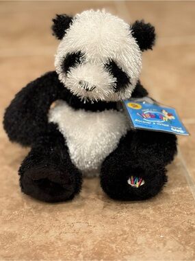 Ganz Webkinz Panda plush toy with tag code